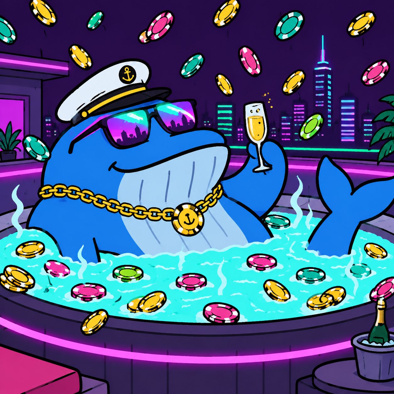 Big Dump, the whale, mid-splash