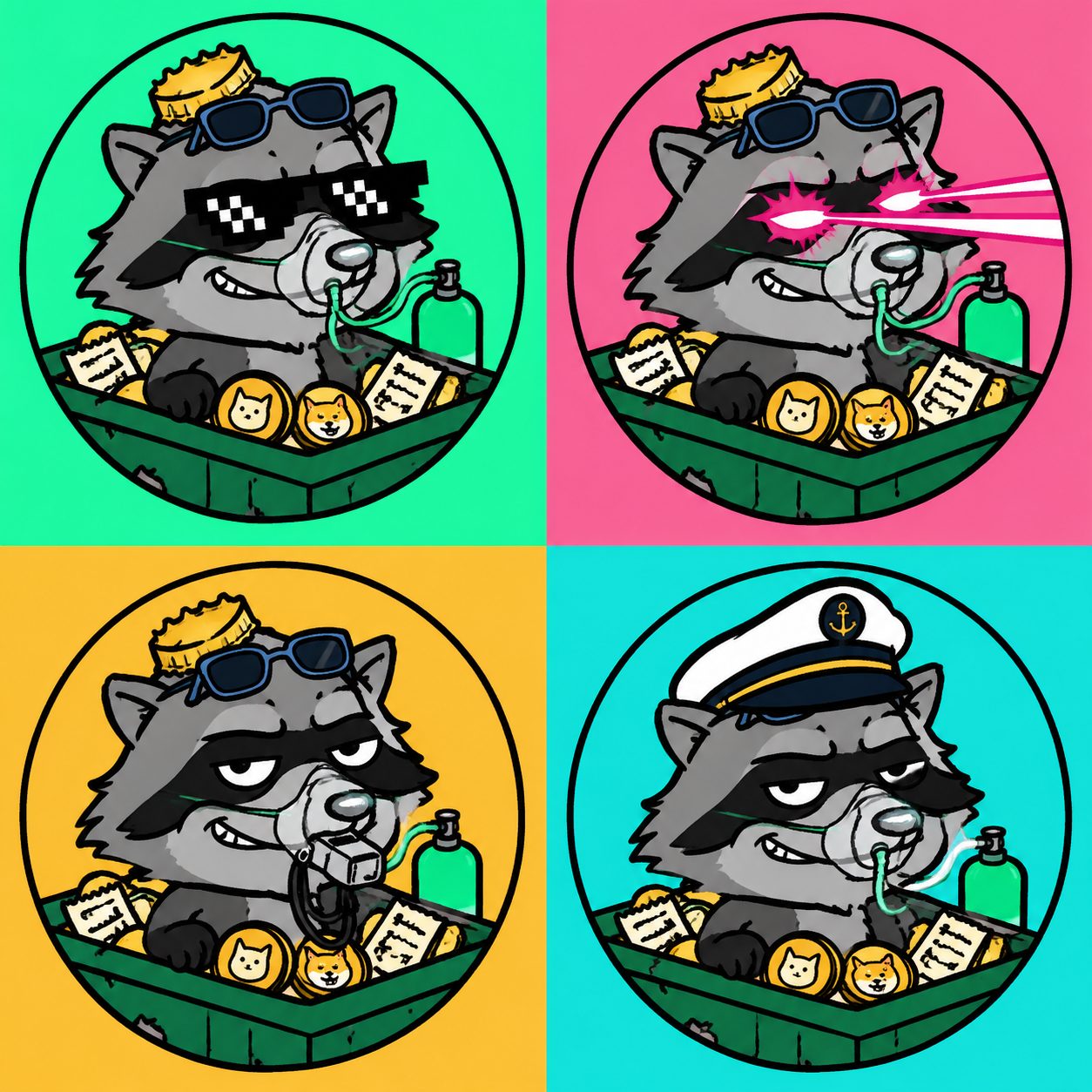 Rekt Raccoon profile picture set