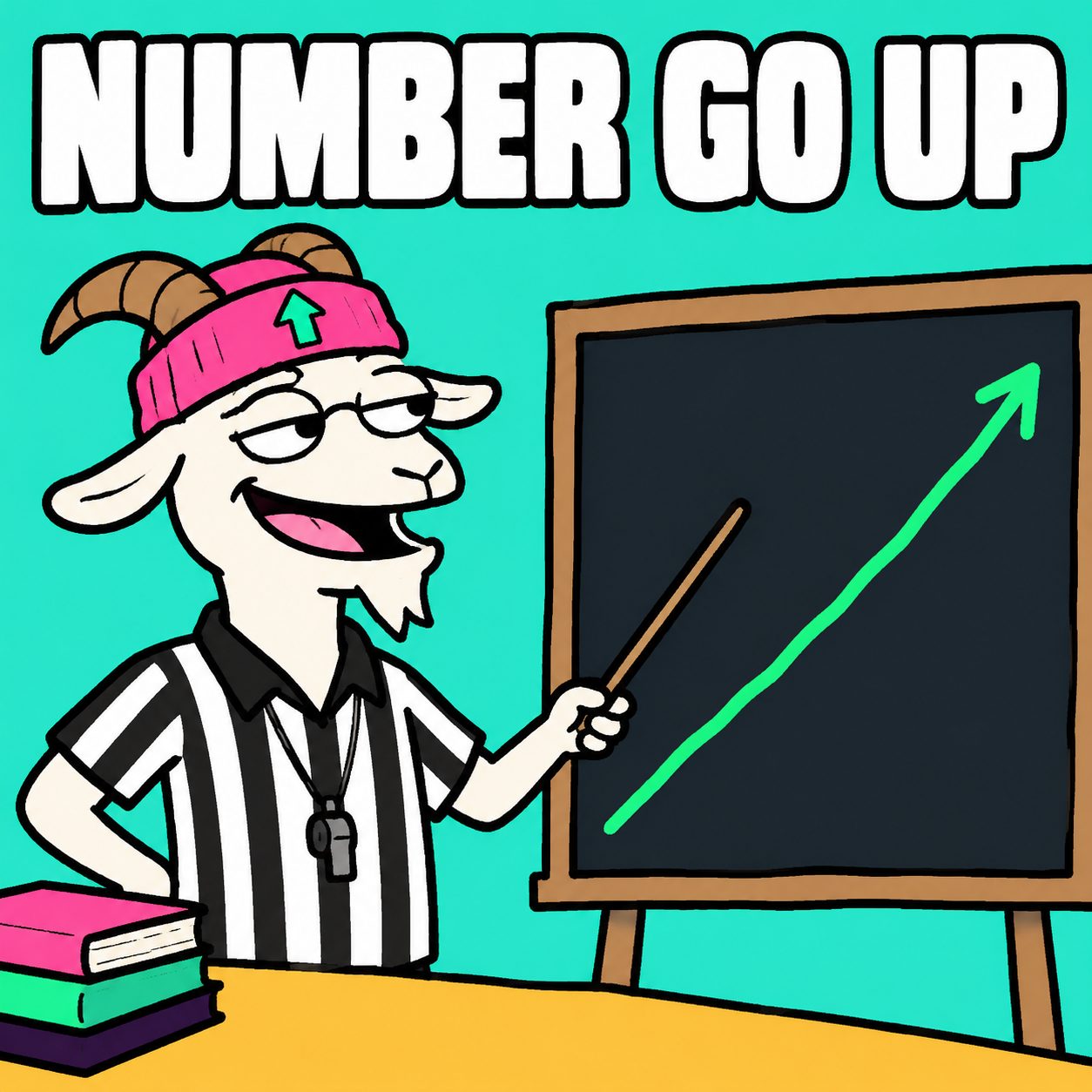 A crude number go up meme drawing